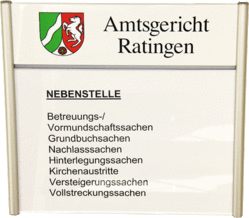Hinweisschild der Nebenstelle Hinweisschild der Nebenstelle